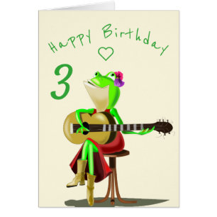 Baby Birthday Card Frog Jouer de la guitare Person