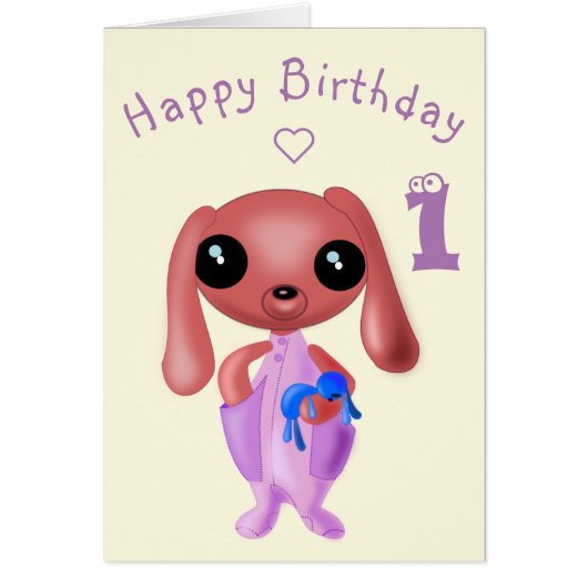 Baby Birthday Card Little Bunny - Petsonalized (Devant)