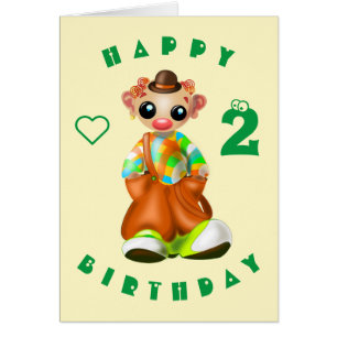Baby Birthday Card Little Clown - Votre texte