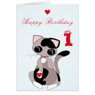 Baby Birthday Card Little Kitten - Personalized