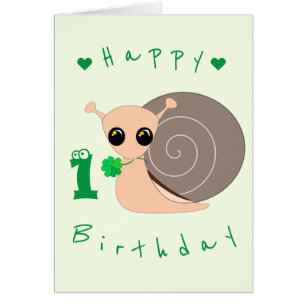 Baby Birthday Card Lucky Snail - Personnalisé