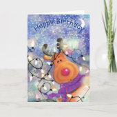 Baby Birthday Kaart Happy Reindeer (Voorkant)
