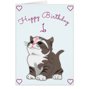 Baby Birthday Kaart Little Kitten - Jaren toevoege