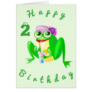 Baby Birthday Kaart Party Frog - Personalized