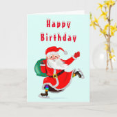 Baby Birthday Kaart Santa met cadeau voor jou (Gele Bloem)