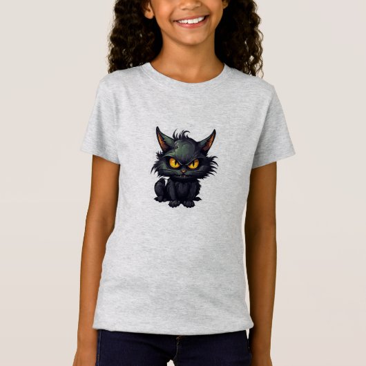 Baby Black Cat Design - T-Shirt de Jersey fin pour (Devant)