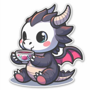 Baby Black Dragon Drink thee of koffie Sticker