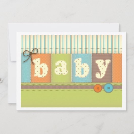 Baby Blanket Cute Quilt Baby shower Invitation Kaart (Voorkant)