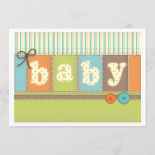 Baby Blanket Cute Quilt Baby shower Invitation Kaart