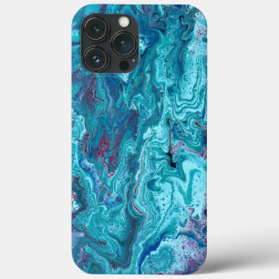 Baby Blauw 2 Blauw Acryl Abstract Telefoongeval iPhone 13 Pro Max Hoesje