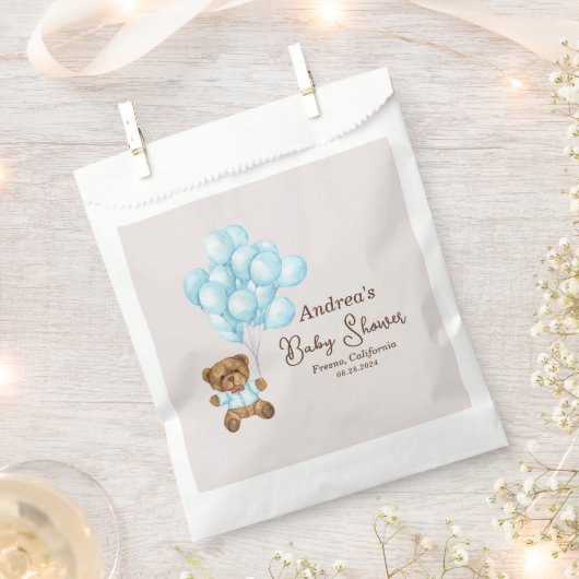 Baby Blauw Beer Baby shower Favor Bags Bedankzakje (Geknipt)
