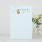 Baby (blauw) briefpapier (Staand voorkant)
