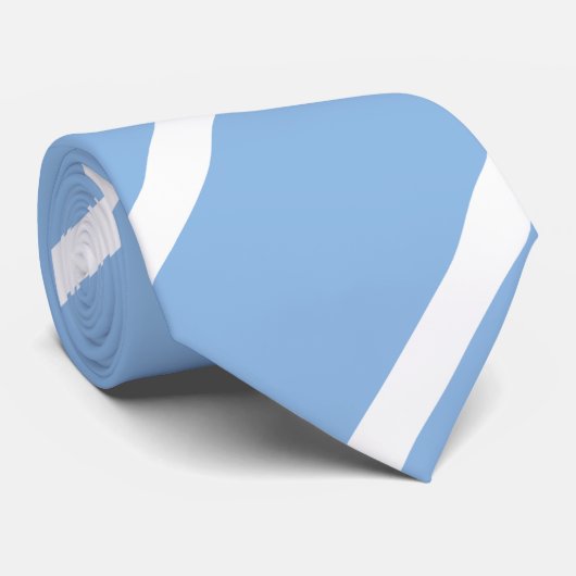 Baby Blauw en Wit Custom Regimental Stripe Stropda Stropdas (Opgerold)