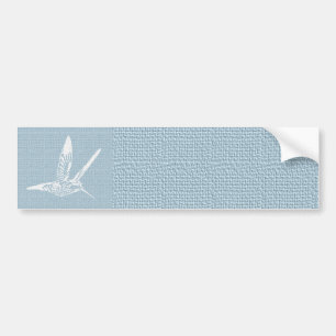 Baby Blauw en Wit Elegante kolibrie Bumpersticker