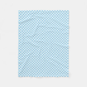 Baby Blauw en Wit Kleine Diagonaal Gingham Checks Fleece Deken