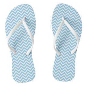 Baby Blauw en Wit Kleine Grootte Chevron Strepen Teenslippers