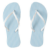 Baby Blauw en Wit Kleine Grootte Verticale Strepen Teenslippers (Voetbed)