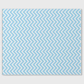 Baby Blauw en Wit Kleine Verticale Chevron Strepen Cadeaupapier (Vlak)
