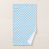 Baby Blauw en Wit Medium Diagonal Gingham Checks Bad Handdoek (Handdoek)