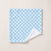 Baby Blauw en Wit Medium Diagonal Gingham Checks Bad Handdoek (Wasdoekje)