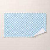 Baby Blauw en Wit Medium Diagonal Gingham Checks Bad Handdoek (Handdoek)