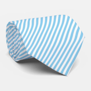 Baby Blauw en Wit Medium Size Diagonale Stripes Stropdas