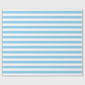 Baby Blauw en Wit Medium Size Horizontale Stripes Cadeaupapier (Vlak)