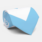 Baby Blauw en Wit Reuzenmaat Chevron Stropdas (Opgerold)