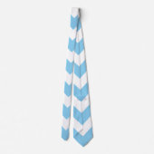 Baby Blauw en Wit Reuzenmaat Chevron Stropdas (Achterkant)