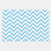 Baby Blauw en Wit Verschillende Maten Chevron Inpakpapier Vel (Voorkant 2)
