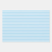 Baby Blauw en Wit Verschillende Maten Horiz. Strip Inpakpapier Vel (Voorkant 3)