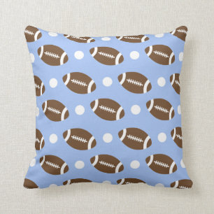 Baby blauw Football, witte polka dots.gif Kussen