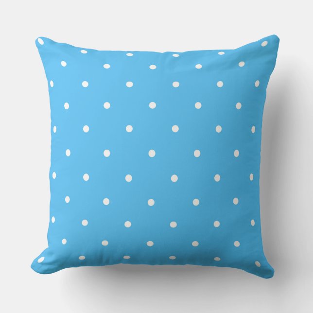 Baby Blauw met witte stippen Kussen (Voorkant)