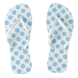Baby blauw op Wit Groot Grootte Polka Dots Teenslippers