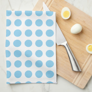 Baby Blauw op Witte Grote Grootte Horiz. Polka Dot Theedoek