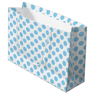 Baby Blauw op Witte Grote Grootte Polka Dots Groot Cadeauzakje