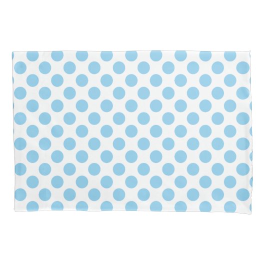 Baby Blauw op Witte Grote Grootte Polka Dots Kussensloop (Voorkant)
