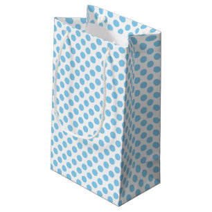 Baby Blauw op Witte Middelgrote Grootte Polka Dots Klein Cadeauzakje