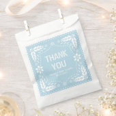 Baby blauw papel picado Bedankt Baby boy Douche Bedankzakje (Geknipt)