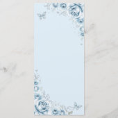 Baby Blauw Zilveren Bloemen Quinceanera Menu (Achterkant)