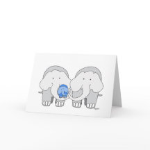 Baby Blauwe Olifant Kaart
