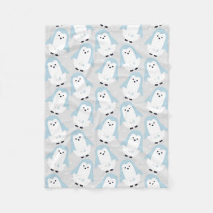 Baby Blauwe Pinguïn Patroon Fleece Deken