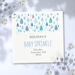 Baby Blauwe Regendruppels Baby Jongen Spetterfeest Servet