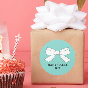 BABY Blauwgroen Blauwe Tiara Party Klassieke Ronde Sticker
