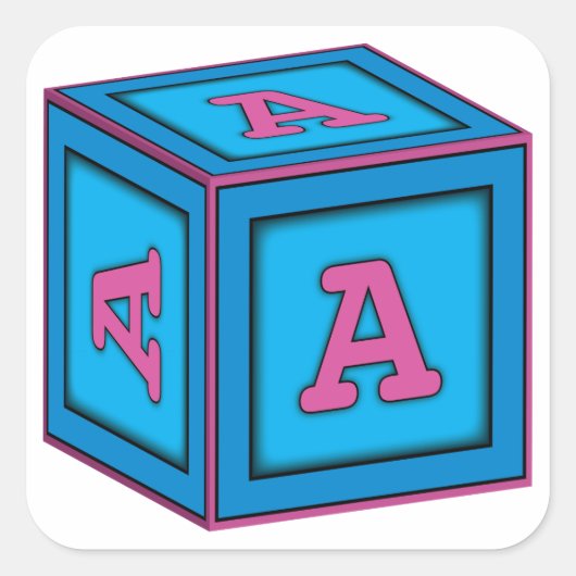 Baby Block Stickers - letter "A" (Voorkant)