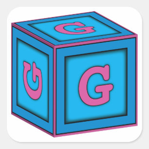 Baby Block Stickers - letter "G"