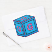 Baby Block Stickers - letter "G" (Envelop)