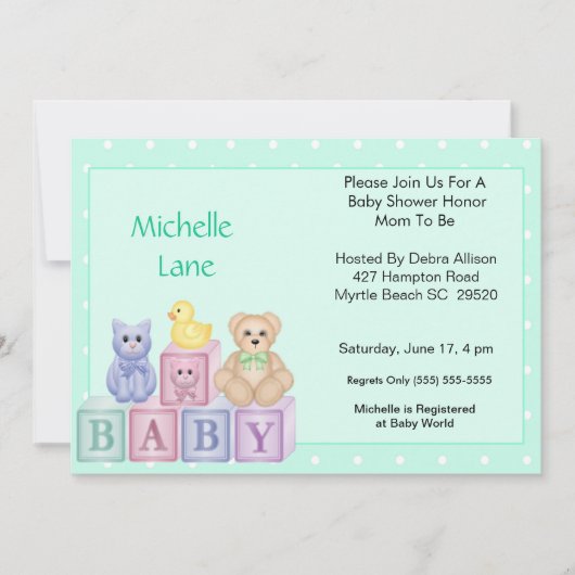 Baby Blocks Shower Invitation (Devant)