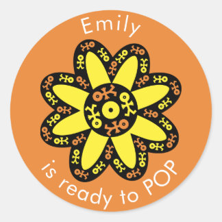 Baby Bloem Icoon Klaar om te POP Ronde Sticker