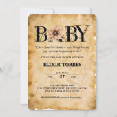 Baby- bloemmonogram Baby shower Kaart (Voorkant)